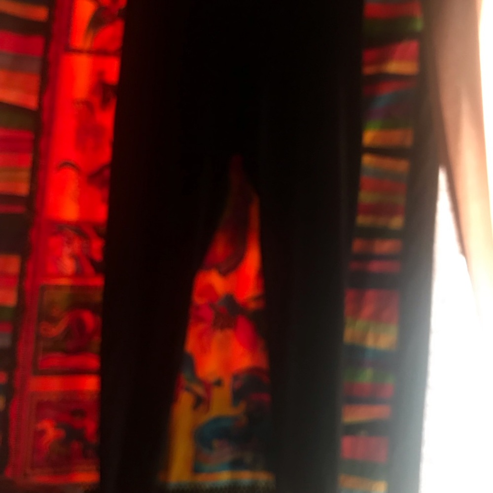 Black Leggings Summer Weight Worn Once. Look new. Waist flat 18”; inseam 29”. 1X